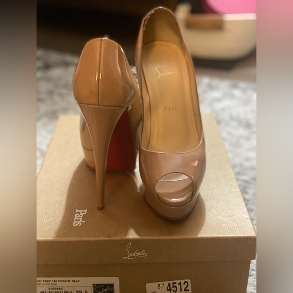 Christian Louboutin Lady Peep Nude Heel - Picture 2 of 10